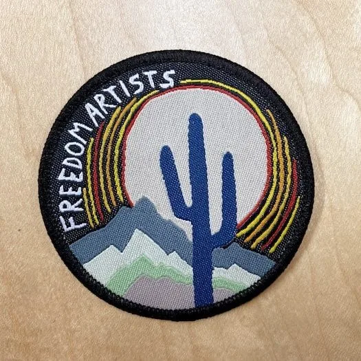 custom woven patch with cactus